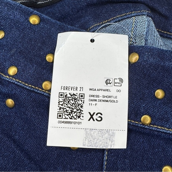 Forever 21 Strapless Studded Denim Mini Dress XS NWT - Picture 9 of 13